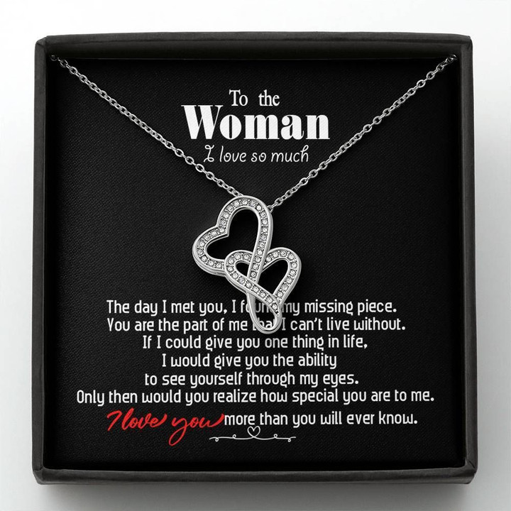 You Are The Part Of Me Double Hearts Necklace Gift For Wife