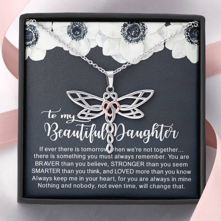 Always Keep Me In Your Heart Dragonfly Dreams Necklace Gift For Daughter