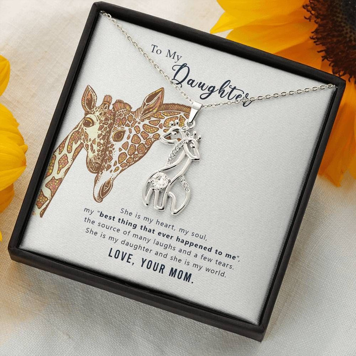 Gift For My Daughter Giraffe Couple Necklace You Are My Heart My Soul