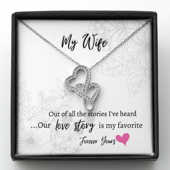 Out Of All The Stories Double Hearts Necklace Gift For Wife