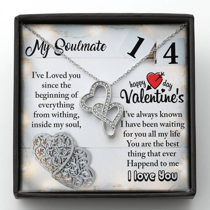 I Have Been Waiting For You All My Life Soulmate Gift For Her Double Hearts Necklace