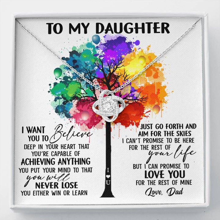 Colorful Tree The Rest Of Mine Love Knot Necklace Gift For Daughter