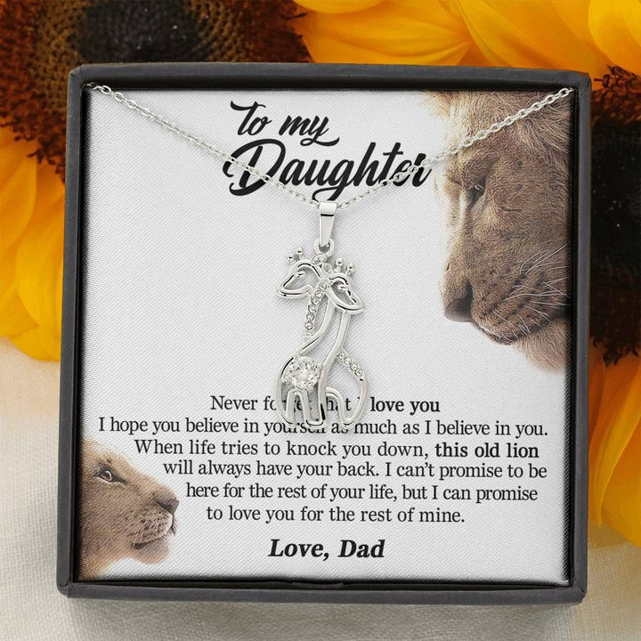 This Old Lion Will Always Have Your Back Giraffe Couple Necklace Gift For Daughter