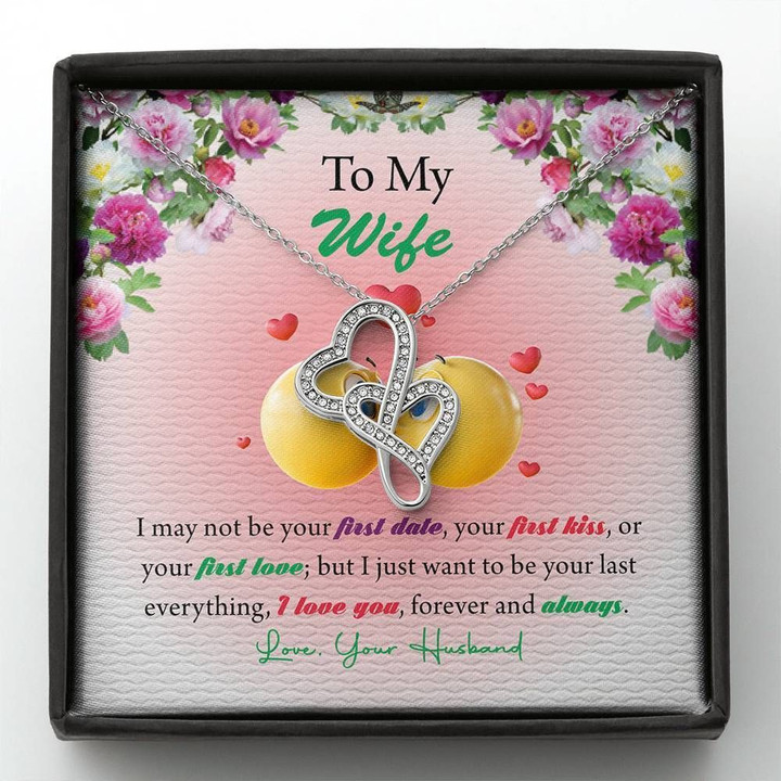 To Wife Love You Forever And Always Double Hearts Necklace Gift For Her