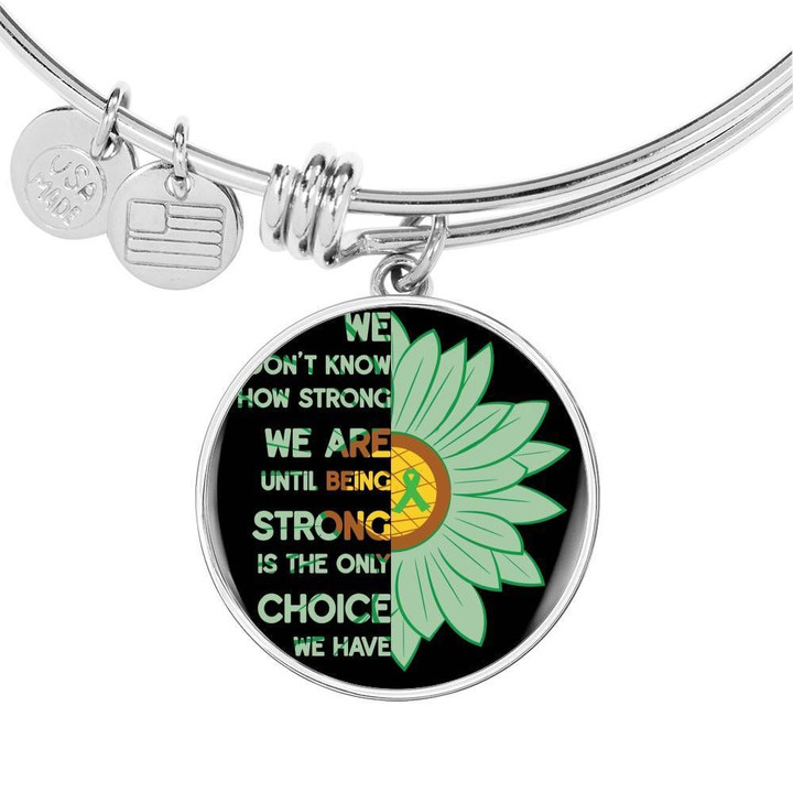 Gastroparesis Awareness Being Strong Circle Adjustable Bangle Gift For Women