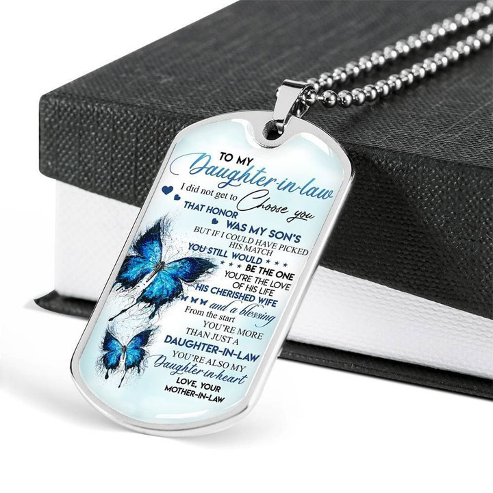 I Did Not Get Choose You Dog Tag Pendant Necklace Gift For Daughter In Law