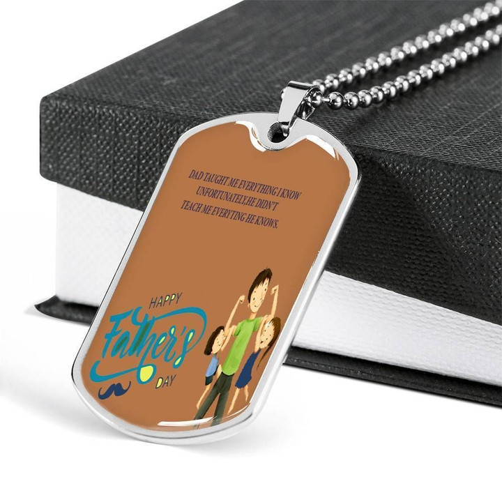 The Best Person For A Child Dog Tag Necklace Gift For Dad