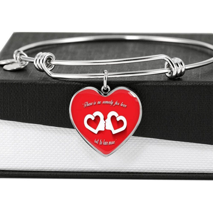 There Is No Remedy For Love Heart Adjustable Bangle Gift For Women