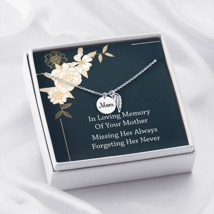 Remembrance Angel Wing Necklace Gift For Mom Mama Missing Her Always