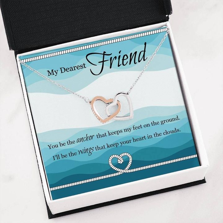 You Be The Anchor Interlocking Hearts Necklace Gift For Bff