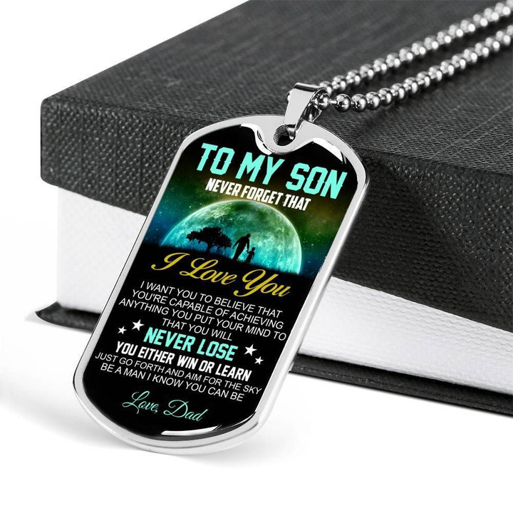 Dog Tag Pendant Necklace Gift For Son Be A Man I Know You Can Be