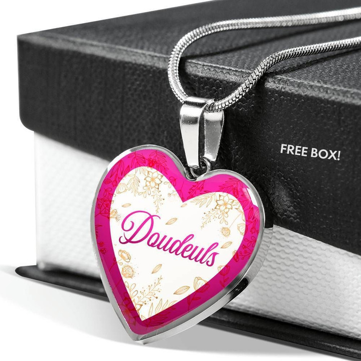 Daudeuls White And Pink Background Heart Pendant Necklace Gift For Women
