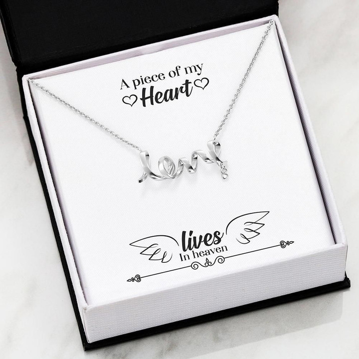 A Piece Of My Heart Scripted Love Necklace Gift For Women
