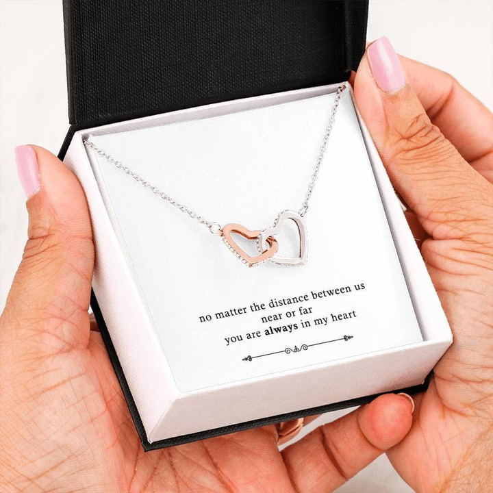 You Are Always In My Heart Interlocking Hearts Necklace Gift For Women