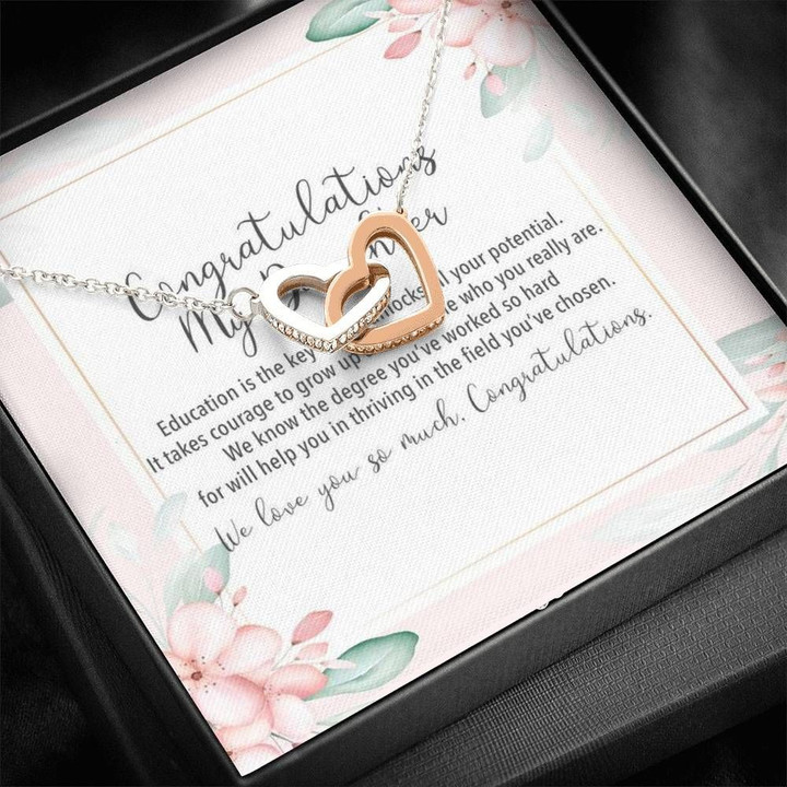 Congratulations Love You So Much Interlocking Hearts Necklace Gift For Daughter