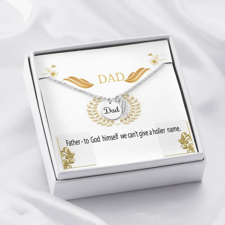 Father To God Himself Remembrance Angel Wing Necklace Gift For Dad