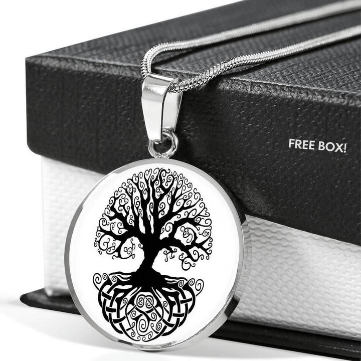 Tree Of Life Celtic Design Circle Pendant Necklace Gift For Women