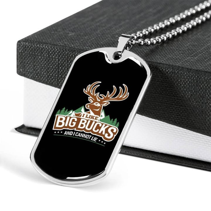 I Like Big Bucks Dog Tag Pendant Necklace Gift For Men