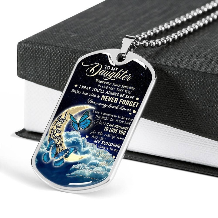 Never Forget Your Way Back Home Dog Tag Pendant Necklace Gift For Daughter