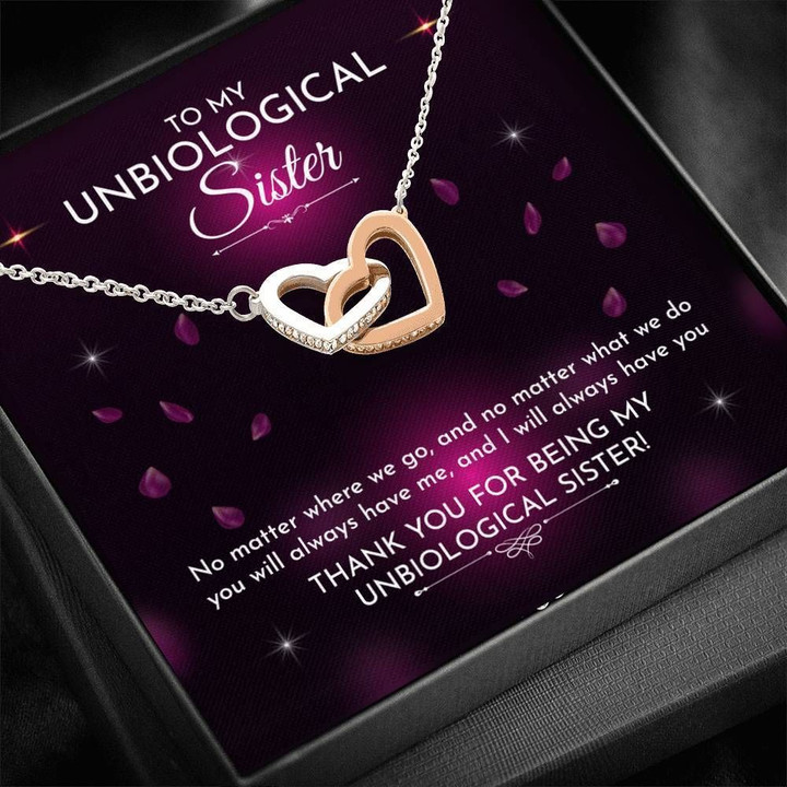 You Will Always Have Me Interlocking Hearts Necklace Gift For Unbiological Sister