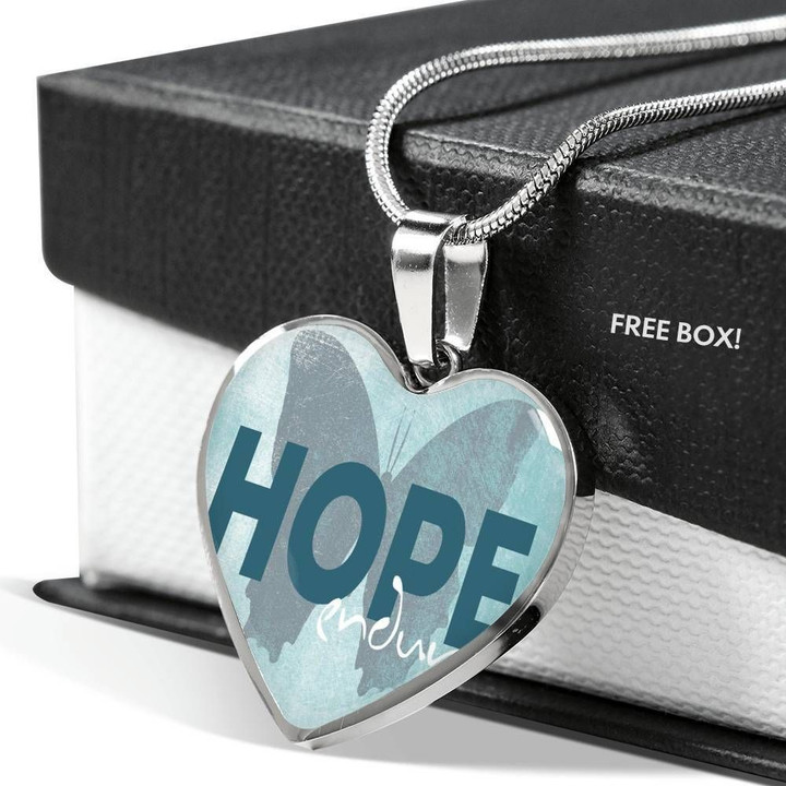 Hope To Destination Butterfly Heart Pendant Necklace Gift For Women