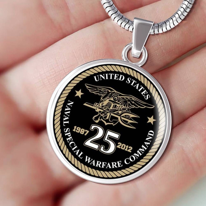 Naval Special Warfare Comand Circle Pendant Necklace Gift For Women