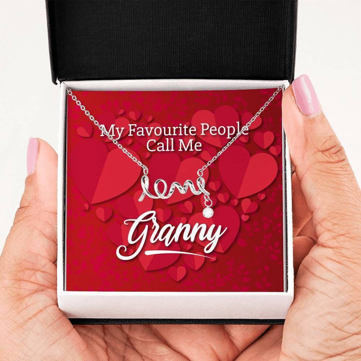 My Favorite People Call Me Granny Scripted Love Necklace Gift For Women