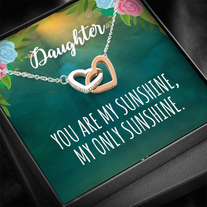 My Only Sunshine Interlocking Hearts Necklace Gift For Daughter