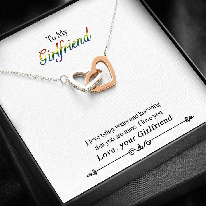I Love Being Yours Interlocking Hearts Necklace Gift For Hers