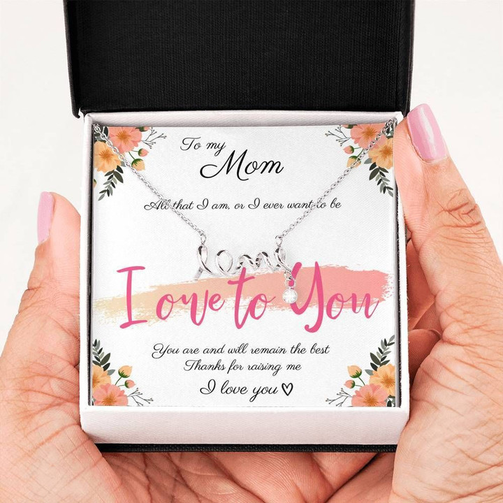 I Owe To You Scripted Love Necklace Gift For Mom