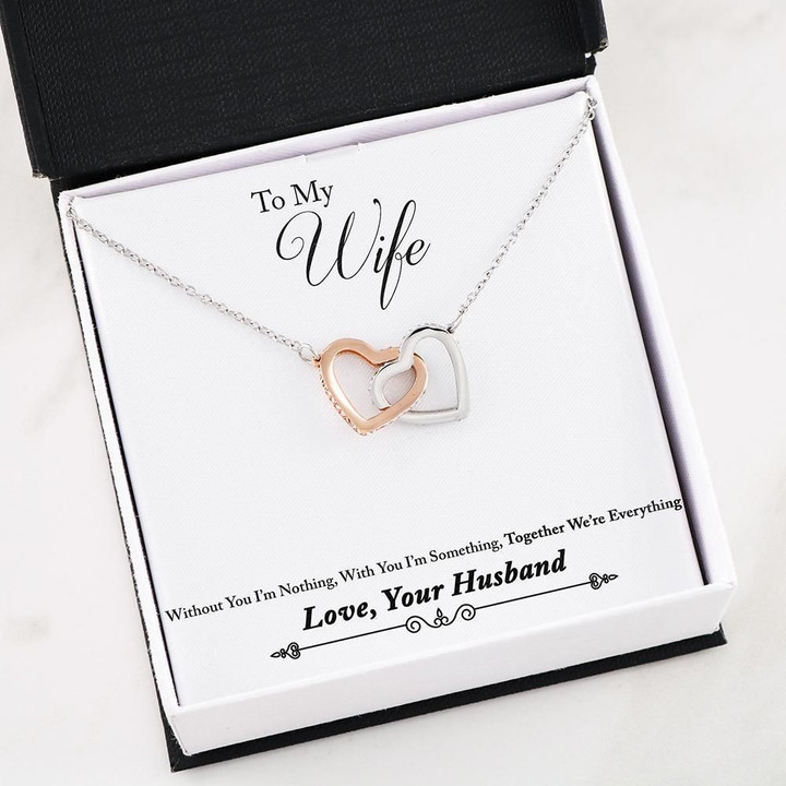 You Are My Everything Interlocking Hearts Necklace Gift For Wife