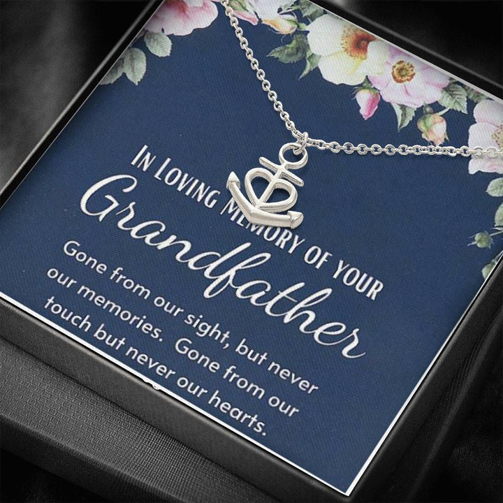 In Loving Memory Of Your Grandfather Anchor Necklace Gift For Women