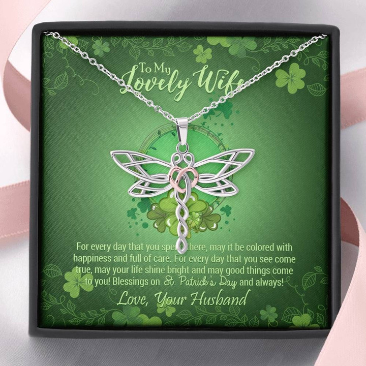 For Everyday St Patrick's Day Dragonfly Dreams Necklace Gift For Wife