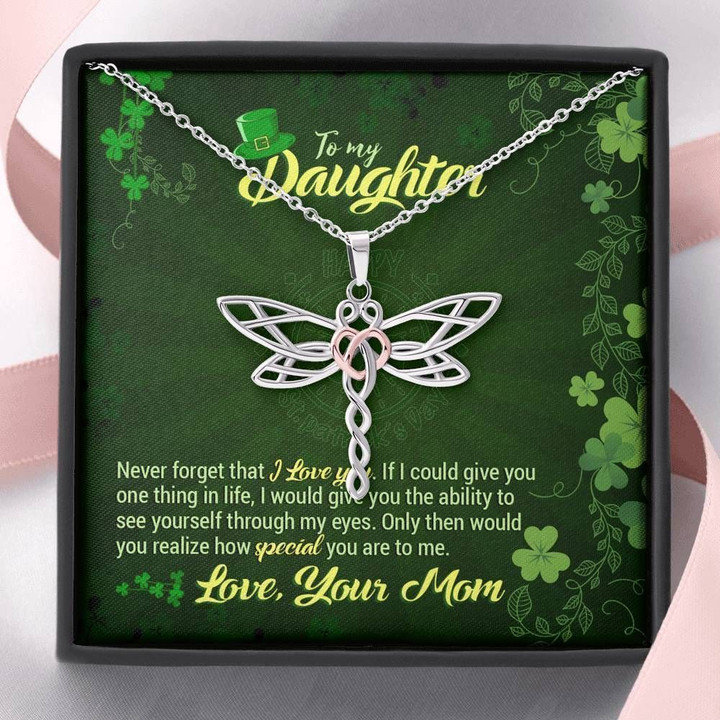 How Special You Are St Patrick's Day Dragonfly Dreams Necklace Gift For Daughter