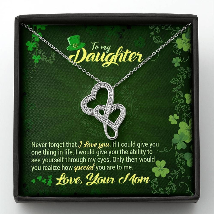 How Special You Are St Patrick's Day Double Hearts Necklace Gift For Daughter
