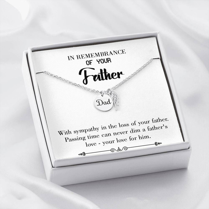 Your Love For Him Gift For Angel Dad Remembrance Angel Wing Necklace