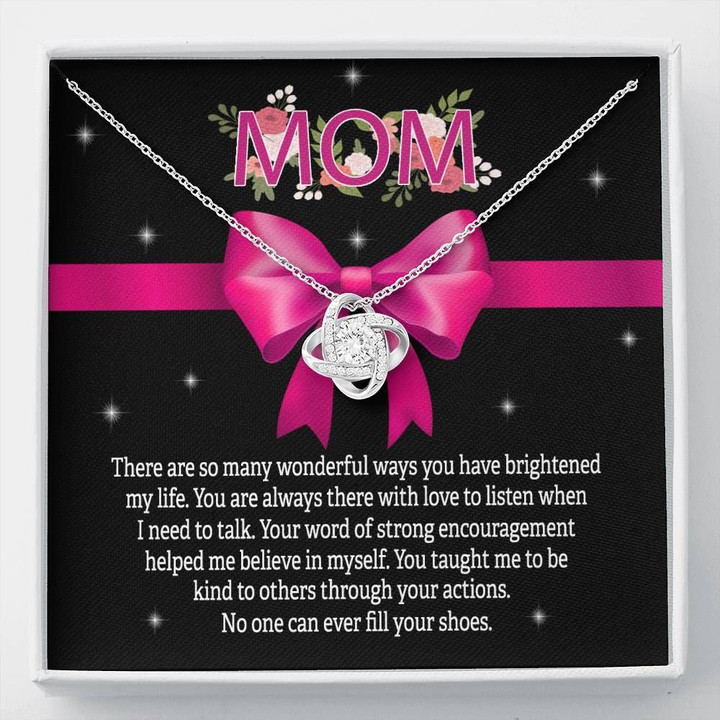 You Taught Me To Be Kind To Others Gift For Mom Love Knot Necklace