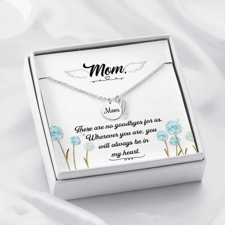 You Will Always Be In My Heart Remembrance Angel Wing Necklace Gift For Angel Mom