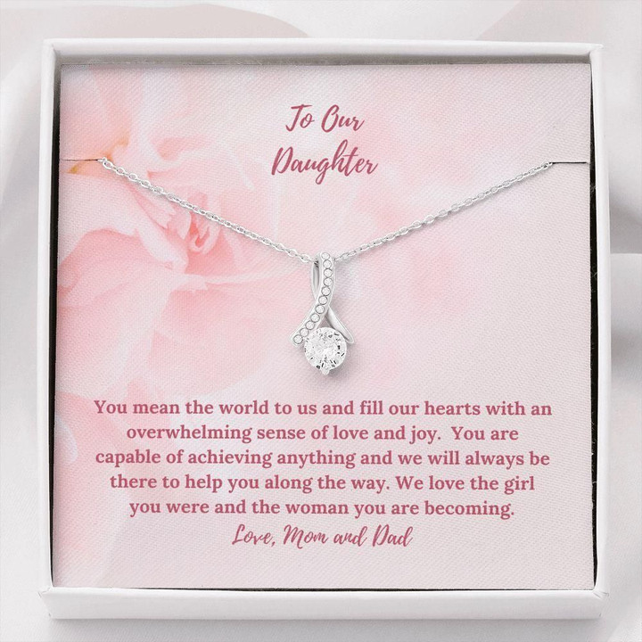 You Mean The World To Us Gift For Daughter Alluring Beauty Necklace