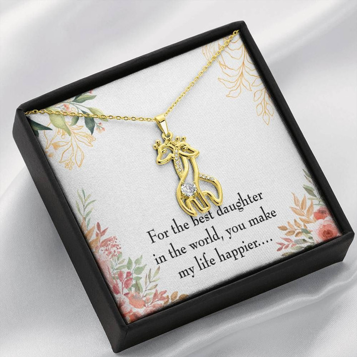 You Make My Life Happier Giraffe Couple Necklace Gift For Daughter