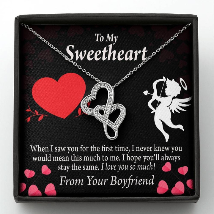 You Will Always Stay The Same Gift For Her Double Hearts Necklace