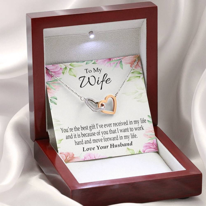 You're The Best Gift Interlocking Hearts Necklace Gift For Wife
