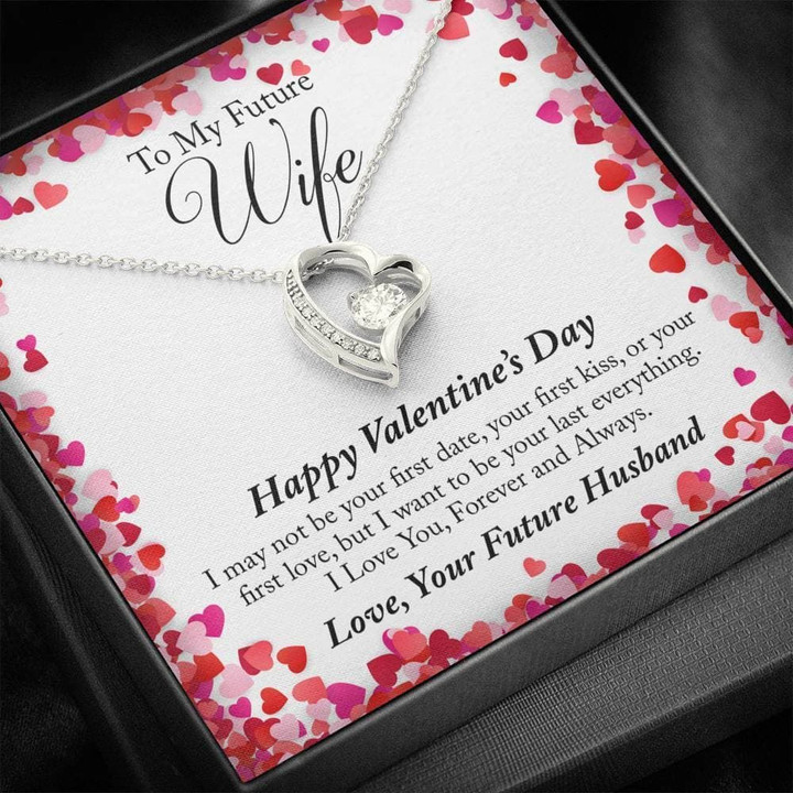 Your Last Everything 14K White Gold Forever Love Necklace Gift For Wife