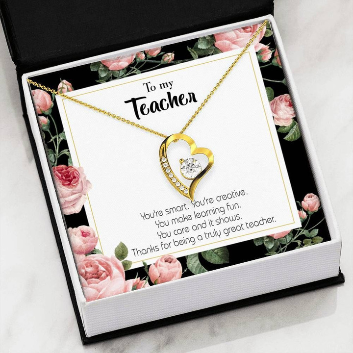 You're Smart 18K Gold Forever Love Necklace Gift For Teacher Forever Love Necklace Forever Love Necklace