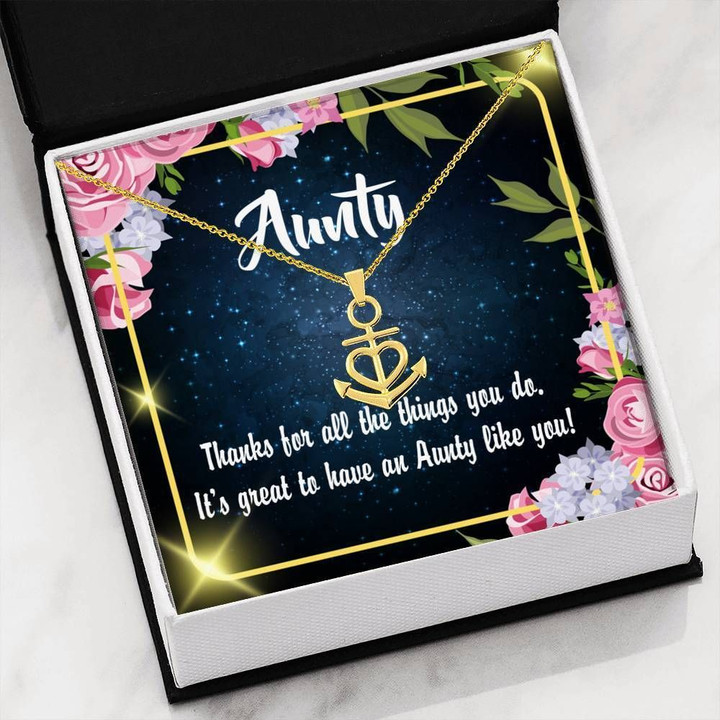 Aunty Like You Aunt Thanks For All Anchor Necklace