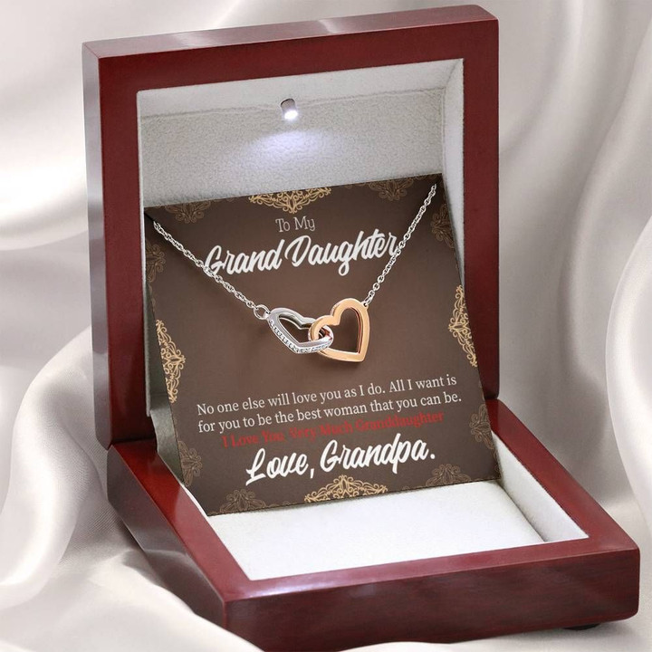 All I Want Interlocking Hearts Necklace Grandpa Gift For Granddaughter