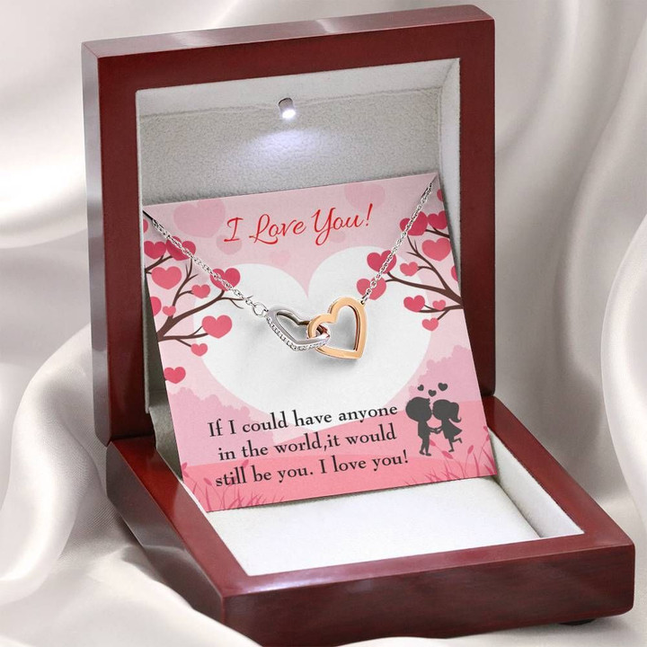 Anniversary Gift It Would Still Be You 18k Gold Interlocking Hearts Necklace