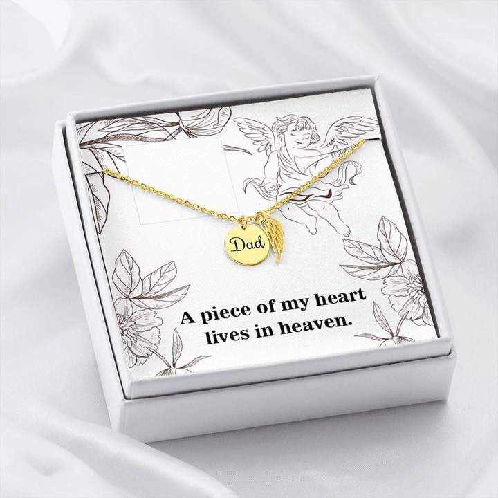 Dad Remembrance Angel Wing Necklace Piece Of My Heart