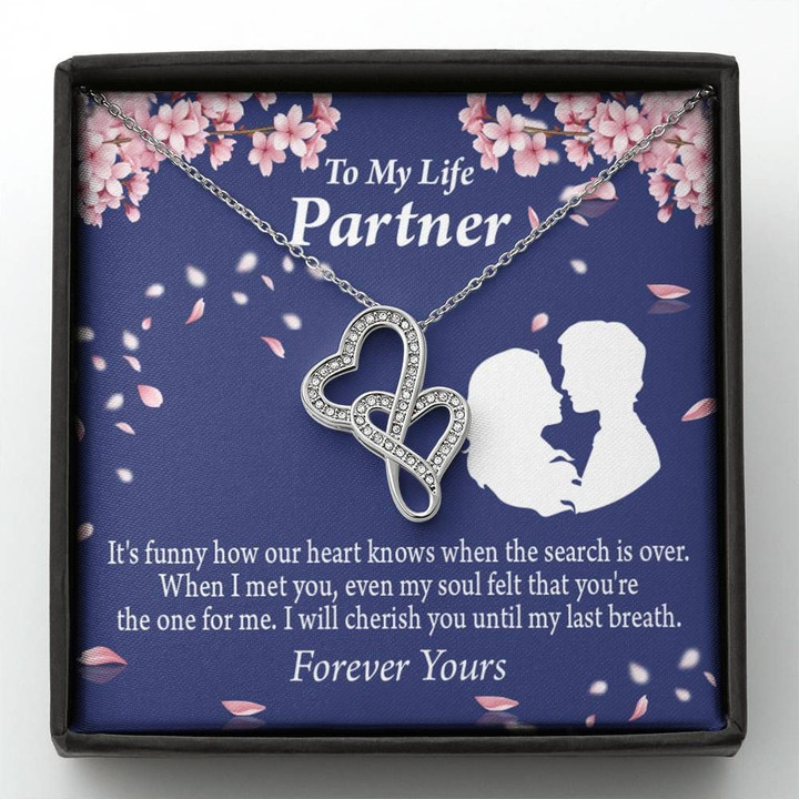 I Will Cherish You Gift For Partner Double Hearts Necklace