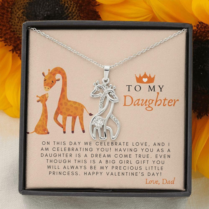 Giraffe Couple Necklace Dad Gift For Daughter A Dream Come True